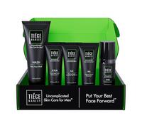 Tiege Hanley Advanced Skin Care Routine da uomo con crema per gli occhi | Sistema di cura della pelle livello 2 | Lavaggio viso, scrub, due idratanti e crema per gli occhi | Prodotto negli Stati Uniti