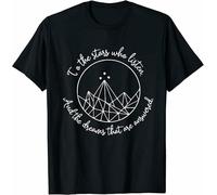 TIEGUAN Limited A Court of Thorns And Roses Court Velaris Acotar Stars Dream Tshirt Black Black S