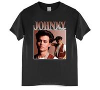 TIEGUAN Loose Tops Johnny Depp 90s Vintage Unisex Black Tshirt Black M