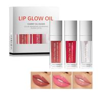 Tiejdhr 3 pezzi olio per labbra, olio volumizzante, olio lucidalabbra, balsamo per labbra con colore, cura delle labbra, nutriente, a lunga durata, olio lucidante Pa - Set C