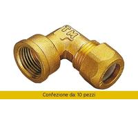 Tiemme Gomiti Ottonato Bicono F / Gas 16x1 / 2 Pezzi 10 1200029