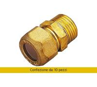 Tiemme Raccordi Ottonato Diritti Bicono M / Gas 12x1 / 2 Pes Pezzi 10 1210002