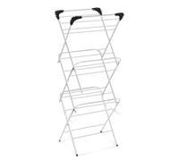 TIENDA EURASIA - Stendibiancheria 3 altezze stretto, verticale, Porta Abiti Appendi Abiti, metallo ferro e plastica PP, colore bianco, 47 cm x 41 cm x 136 cm, tubo 12 mm, cavo: 3 mm, pieghevole