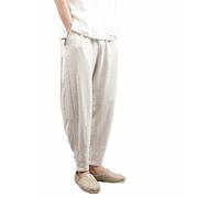 TieNew 2018 Pantalone Uomo Lino Tinta Unita Verde Tasca America Cavallo Basso,Uomo Ragazzo Pantalone Casual Traspirante Lungo Lino Cotone Leggero Estivo Slim Cerniera Elastic con Comodo Cordoncino