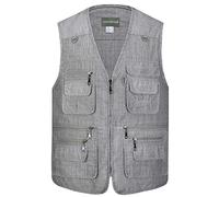 TieNew Uomo Popeline All'Aperto Viaggio Tasche Gilet Sport, 2018 Uomo Gilet Multitasche Senza Maniche Giubbino da Lavoro per Reporter Caccia Fotografi Outdoor Vest,Multitasche Gilet Uomo Outdoor