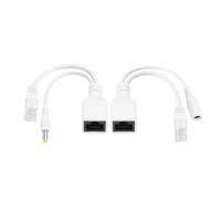 TIENFOKOTA Splitter PoE iniettore PoE per telecamere IP e switch, 10/100 Mbps, DC 5 V-24 V ingresso/uscita, 5,5 x 2,1 mm, cavo a 8 fili a coppia intrecciata, 1 paio