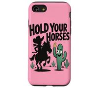 Tieni a freno i cavalli Umorismo divertente con cowboy e cac Custodia per iPhone SE (2020) / 7/8