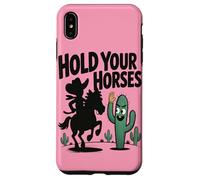 Tieni a freno i cavalli Umorismo divertente con cowboy e cac Custodia per iPhone XS Max