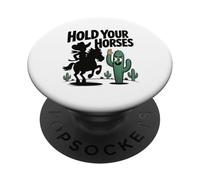 Tieni a freno i cavalli Umorismo divertente con cowboy e cac PopSockets PopGrip Adesivo