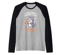 Tieni i tuoi amici vicini, ma la tua pizza più vicina Maglia con Maniche Raglan
