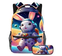 Tieni i tuoi oggetti essenziali in un unico posto, zaino con astuccio, il set di zaini per la scuola definitivo per studenti, rosa bianca e nera, Multicolore#06, B：29.4x20x40cm P：19x7.5x3.8cm, Zaini