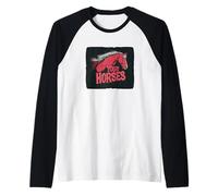 Tieni il tuo idioma dei cavalli Maglia con Maniche Raglan