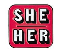 Tieni il tuo lui - Reverspins con smalto pronomico per gli amici, normale, Metallo non prezioso