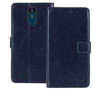 TienJueShi Blu Scuro Premium Retro Stand Portafoglio TPU Silicone Caso per LG K9 5 inch in Pelle Case Copertina Custodia Protettiva Cover