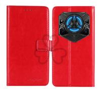 TienJueShi Rosso Premium Retro Stand Portafoglio TPU Silicone Caso in Pelle Case Copertina Custodia Protettiva Cover PerDOOGEE Blade 20 Play 6.6 inch