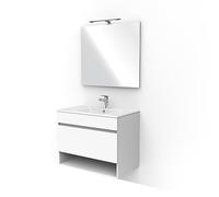 TIENNE4 S.R.L. Mobile Bagno, Legno ingegnerizzato, Bianco Moon, 80