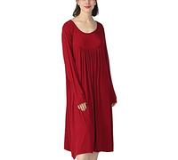 TienNew Camicia da Notte Donna Cotone Vestaglia Manica Lunga Taglie Forti Girocollo Sexy Elegante Comodo 3XL-7XL