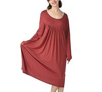 TienNew Camicia da Notte Donna Cotone Vestaglia Manica Lunga Taglie Forti Girocollo Sexy Elegante Comodo 3XL-7XL