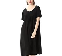TienNew Camicia da Notte Donna Estivo, Pigiama Cotone da Donna,Vestito Gonna Casual Girocollo, Camicia da Notte Taglie Forti 2XL-7XL