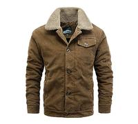 TienNew Giacca Uomo in Velluto a Coste Foderata Spessa Giubbotto da Uomo Leggero Giacca Militare Comodo Giacca Casual Autunno Aviatore Invernale (Coffee,M)