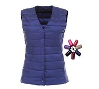 TienNew Gilet Piumino Smanicato Donna Leggero Gilet Piuma Donna Giubbotto Giubbino Smanicato Donna Piumini Giacca Gilet Piumino Puffer Piume Senza Maniche Donna Invernali Down Vest (3XL,Blue)