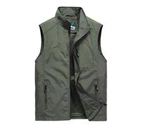 TienNew Gilet Sportivo Uomo Multitasche Esterno Ad Asciugatura Rapida Gilet Senza Maniche con Collo Alto, da esterni