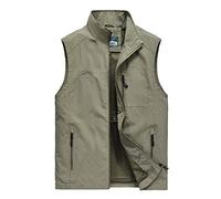 TienNew Gilet Sportivo Uomo Multitasche Esterno Ad Asciugatura Rapida Gilet Senza Maniche con Collo Alto, da esterni
