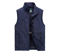 TienNew Gilet Sportivo Uomo Multitasche Esterno Ad Asciugatura Rapida Gilet Senza Maniche con Collo Alto, da esterni