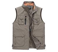TienNew Outdoor Vest Taglia Grossa Lavoro Smanicato Uomo Gilet Pesca Multi-Tasca, da esterni L-5XL