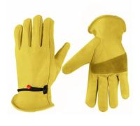 TIEOAXFT 1 Paio di Guanti da Saldatura in Pelle di Vacchetta Antiscivolo, Guanti da Lavoro sicuri, officine di Protezione for la Guida di motociclette da Giardino(XL)
