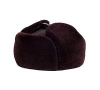 TIEOAXFT 2023 Inverno Genuino Cappello Bomber Nero in Pelle Maschile in Pile Faxu Pelliccia all'Interno della Testa Berretti Caldi Moto Chapeau Russo(Brown,56 57 CM)