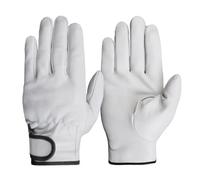 TIEOAXFT Guanti da Lavoro in Pelle di Pecora Lavoratori Lavoro Saldatura Protezione di Sicurezza Giardino Sport Motociclista Guanti Resistenti all'Usura(B-White,XL)