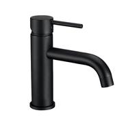 TIEOAXFT Promozioni rubinetti for lavabo Rubinetto for Bagno Miscelatore for lavabo Rotondo Nero Opaco Oro Rosa Rubinetto for lavabo Piccolo for Bagno(Matt Black)