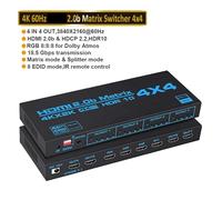 TIEOAXFT Splitter switch matrice compatibile 4x4 con SPDIF e L/R 3,5 mm HDR Switch 4x2 Supporta HDCP 2. ARC 3D 4K a 60 Hz(ZY-HM44)