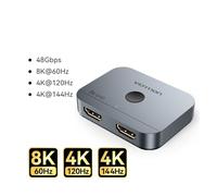 TIEOAXFT Switcher 2.1 8K 60Hz 4K120Hz bidirezionale in out for TV PS5 4 Monitor Splitter compatibile(HDMI 2.1-Grey)