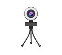 TIEOAXFT Webcam 4K 2K Full HD Web Camera con microfono LED Fill Light USB Cam girevole for PC Computer Laptop for Youtube(1080P)