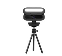 TIEOAXFT Webcam USB 4K con messa a fuoco automatica, doppie luci di riempimento a LED, otturatore for la privacy, treppiede e adattatore tipo C for streaming/riunioni