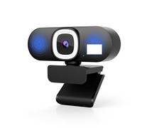 TIEOAXFT Webcam V32AFL 4K HD con microfono, webcam inquadratura automatica, luce di riempimento regolabile e protezione della privacy