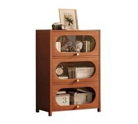 Tier Bookcase Modern Style Tall Bookcase Floor Storage Shelf Multipurpose Cabinet for Living Room Study Bedroom Office Brown-4F 80cm