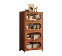 Tier Bookcase Modern Style Tall Bookcase Floor Storage Shelf Multipurpose Cabinet for Living Room Study Bedroom Office Brown-5F 40cm