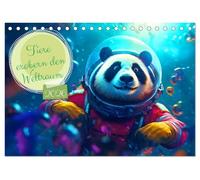 Tiere erobern den Weltraum (Tischkalender 2026 DIN A5 quer), CALVENDO Monatskalender: Tierische Weltraumabenteuer: Tiere entdecken den Kosmos