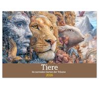 Tiere - Im surrealen Garten der Träume (Wandkalender 2026 DIN A2 quer), CALVENDO Monatskalender: Landschaften und kreative Tierwelt