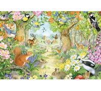Tiere im Wald. Puzzle 100 Teile: Kinderpuzzle Standard