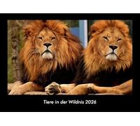 Tiere in der Wildnis 2026 Fotokalender DIN A3: Monatskalender mit Bild-Motiven von Haustieren, Bauernhof, wilden Tieren und Raubtieren