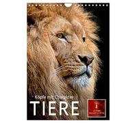 Tiere - Köpfe mit Charakter (Wandkalender 2026 DIN A4 hoch), CALVENDO Monatskalender: Auch Tiere haben eine eigene Persönlichkeit und sind im ... ängstlich oder auch draufgängerisch.