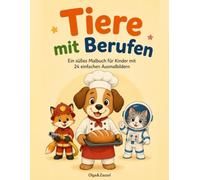 Tiere mit Berufen: Ein süßes Malbuch für Kinder mit 24 einfachen Ausmalbildern