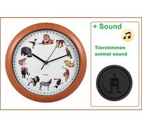 Tiere-Wanduhr-Afrika-Amerika-Asien-Dschungel-Tierstimmen Per Completo Ora