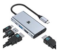 Tiergrade Adattatore da USB C a HDMI, hub USB C 4 in 1, adattatore Thunderbolt 3 con 2 porte HDMI, ricarica PD da 100 W, porta USB 3.0 per MacBook Pro/Air, Pixelbook, XPS, Galaxy e altro