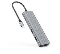 Tiergrade Adattatore multiporta USB C Hub con HDMI 4K, 100W PD, 2* USB 3.0, 2* USB 2.0, Tipo C, lettore di schede SD
