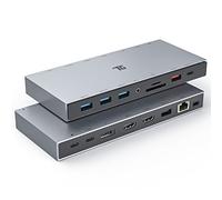 Tiergrade Docking Station 15 in 1 Triple Display Con 2HDMI&DP, 100W PD Ricarica, 10Gbps USB-C/A Trasferimento Dati, 3 Porte USB-A 5Gbps, SD/TF, LAN, Audio per Macbook/Windows